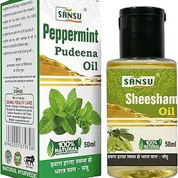 Sansu Pudina Oil, Natural Ayurvedic Peppermint Oil 50ml With Sheesham oil, Shesam tel Oil Natural Ayurvedic 50ml (Combo Pack)-picture-18