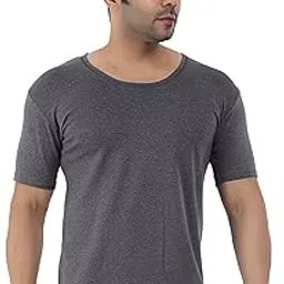 selfcare Men Polycotton Lycra Solid Thermal Half Sleeve Round Neck Top| (Pack of 1)-picture-20