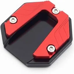 Bike Universal Alluminium Scooter Motorcycle Kickstand Extender Foot Side Stand Extension Pad Support Plate Anti-Skid Enlarged Base Red for Gixxer SF-picture-17