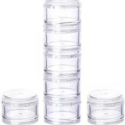 HEAVENGLOW 2x7 Pieces PVC Weekly Pill Organizer Stackable Pot for ons Beads Clear-image-67