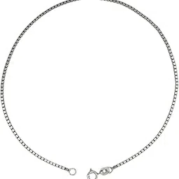 azita 925 Sterling Silver Box Chain Sleek Anklet/Payal For Women and Girls |Small Box Chain| with Certificate of Authenticity and 925 Stamp.| Single Anklet |-picture-43