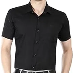 garry richards Men's Solid Regular Fit Cotton Formal Shirt with Spread Collar & Half Sleeve (GR22)-picture-30
