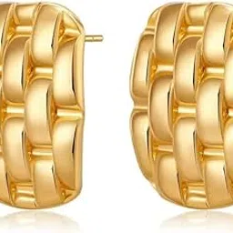 meenaz earrings for women fashion studs earrings for women anti tarnish gold ear rings stainless steel korean bali Gold Hoop Earrings | Combo design Jewellery Celebrity Inspired earrings set for women-picture-13