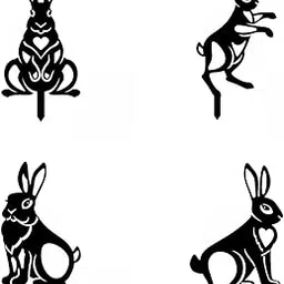 ATORSE 4Pcs Rabbit Silhouette Stake Signs Yard Outside Backyard-image-46