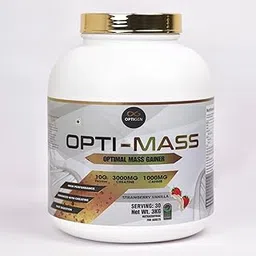 Optigen Opti-Mass Gainer | High Protein Mass Gainer with Creatine & CAHMB | Fast Digestion (3 kg, Strawberry- Vanilla)-picture-28