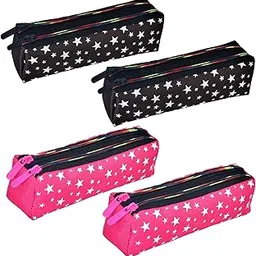 Pencil Pouch | Rexine Stationary Pouch | Pencil Utility Pouch | School Pencil Case for Kids | Pen-Pencil Box for Kids | 2 Zipper Pencil Organizer | Star Pencil Pouch | Pack of 4 | Multi-image-66