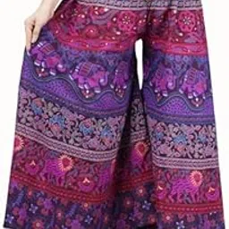 Trendy Modern Fancy Stylish Lycra Solid Pleated Flared Elephant Printed Palazzo Pant for Women.-image-67