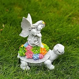 Garden Angel Girl Turtle Statue Outdoor Solar Courtyard Light Resin Decorative Decoration Flower Fairy Lamp-picture-17