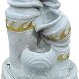 FOUNTAIN HUB Water Fountain Outdoor Big Size Garden Rustic Ceramic 3 Step Matki Pot Cascading Water Fountain with LED Lights Home Decoration use Pooja Decorative Indoor/Outdoor Decorative Fountain-image-11