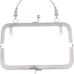 Enakshi Vintage Metal Purse Clasp Frame Handle Sewing Clutch Bags Accessories Silver-image-48