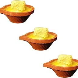 Sri Yagnaa - Karthika Depam Set of 3 - 365 Vathulu for Karthika Masam Pooja - Cotton Batti - 365 Vathulu, Clay Diya with Ghee-picture-47