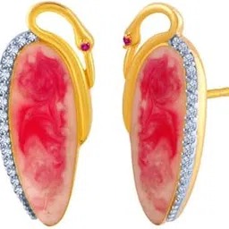 p.c. chandra jewellers 14k (585) Yellow Gold and American Diamond Stud Earrings for Women-picture-38