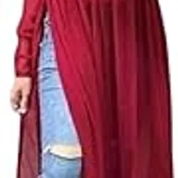 tomjet Women's Georgette Solid Round Neck Full Sleeve Stitched Kurta for Women | Regular Wear_NE-52-picture-26