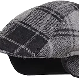 zacharias Men's Checkered Winter Woolen Golf Cap with Earflap (Pack of 1) eg-12-picture-55