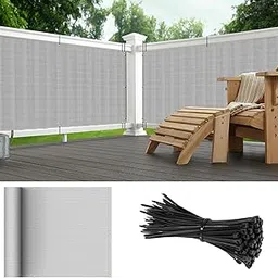 Goleray Privacy Fence Screen 2.5'x25' Backyard Privacy Fence Covering 180GSM Privacy Screen UV Protection Fencing Panels for Outdoor Porch Deck Balcony Patio Yard, Light Grey-picture-41