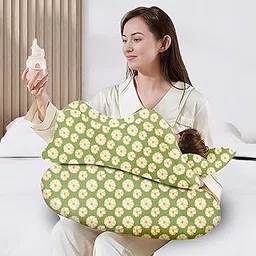 Liltoes Nursing Pillow for Breastfeeding, Plus Size Breast Feeding Pillow with Security Fence Design for Extra Baby Support, Adjustable Waist Strap | Baby Pillow | Removable Premium Cover | Gardenia-picture-10