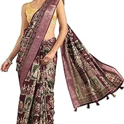 libas Womens Woven Design Silk Blend Saree With Blouse Piece-picture-22