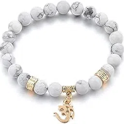 hot and bold Sacred Aum/Om Natural Stone Healing Bracelet: Handcrafted Elegance with Certificate of Authenticity.-picture-41