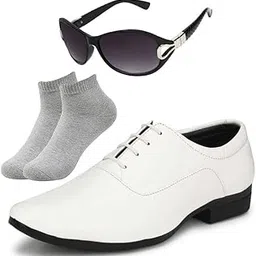 vitoria Prefered Looks l Men White Lace Formal Shoes with Light Gray Socks & Women Gaga Black-picture-23