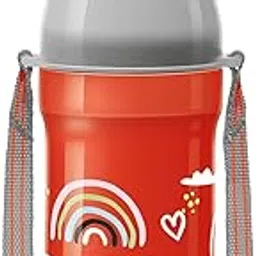 Milton Kool Joy 600 Thermoware Insulated Water Bottle Sipper Lid with Straw for Kids, 600 ml, Red | School | Picnic | Sipper Bottle | Leak Proof | BPA Free | Food Grade | Easy to Carry image 1