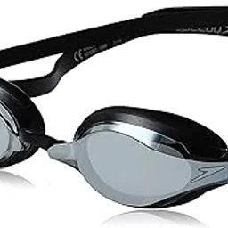 Speedo Speed Socket 2.0 Mirrored Swim Goggles, Black/Silver, One Size image 1