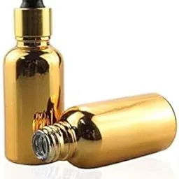 30 ML GOLDEN METALLISED DROPPER BOTTLE EMPTY REFILLABLE REUSEABLE COSMETIC CONTAINER FOR ESSENTIAL OILS, GOLDEN CAPS MAKES THE BOTTLE 100% LEAK PROOF (12)-picture-39