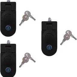 ATORSE 3pcs Compression Black Flush Mount Push Locks Latch Tool Box Camper Trailer-image-45