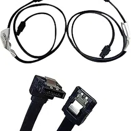 AS SATA Cable for HDD/SSD/DVD RW with Locking Latch Straight to Right Angle 90 Degree - Black - Pack of 2 (55 cm)-image-91