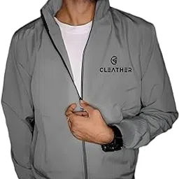 CLEATHER Men's Solid Windcheater Outdoor Sporty Jacket Solid Men Wind Cheater-picture-31