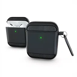 CROSSVOLT Tough Rugged Case Compatible for Airpods 1 and Airpods 2, Protective Silicone Case Cover- Black-picture-57