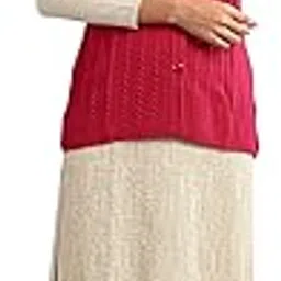 Women's Acrylic Red Round Neck Sleeveless Sweater-image-15