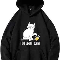 on trend Women's Eversoft Fleece Hoodies, Moisture Wicking & Breathable, Printed Pullover Printed Hooded Sweatshirt (Color- Black)-picture-20