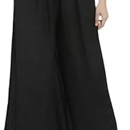 arihant plazma Stylish Women's Black Plain Palazzo Pant |Rayon Cotton with Both Side Pockets | Waist Size : L-(30-38),XL-(38-46) | Length : 39 Inch-picture-48