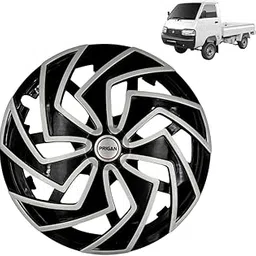 Prigan Wheel Cover for Maruti SUPRE Carry 15 Inch Silver Black Wheel Cap (Available in 12,13,14,15,16 Inch) (Set of 4 Pcs) (Press Fitting) Model- Spider DC-15-picture-30