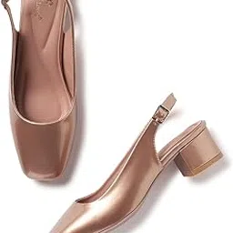 Women's Solid Block Heel Pumps with Backstrap and Buckle Closure | Formal and Comfortable Slip-Resistant Footwear for Women-image-39
