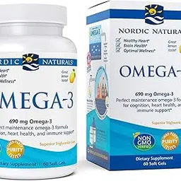 Nordic Naturals Omega 3 Fish Oil EPA And DHA | 690Mg Omega 3 Fish Oil Support Brain, Heart Health & Immunity | Omega Fish Oil For Men & Women Lemon Fish Oil Flavour 60 Softgels-image-11