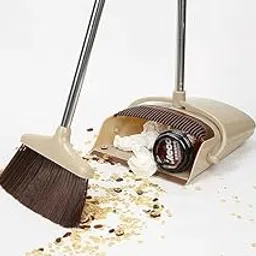 Broom Dustpan Set Indoor/Outdoor Compact Combo Set Cleaned Entryways GardensVerandas Beauty Salons Convenience Stores Cleaning Home Kitchen Room Office Lobby Floor Upright Hair Garage Set-picture-11
