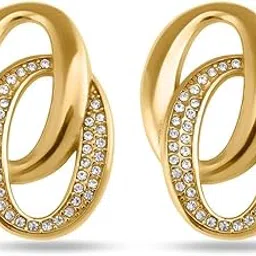 palmonas Elegant Interlinked Stud Earrings for Women - Gold Plated, Waterproof & Anti Tarnish Earrings | Gift For Women & Girls | Durable, Lightweight, & Comfortable Jewellery for Women-picture-33