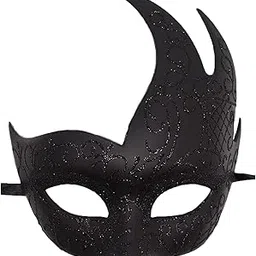 styleheaven Half Face Mask Cosplay Adults Halloween Flame Bend Mask for Fancy Dress style A-picture-15