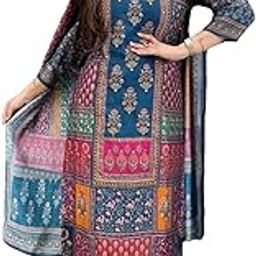 gosriki Women's Rayon Viscose Straight Printed Kurta with Pant & Dupatta-picture-23