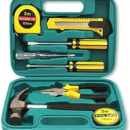 DCELLA 08 Pcs Hand Tool Kit, Plier, Cutter, Measuring Tape,Electrical Tape,Insulated Grip Claw Hammer, 2 Screw Driver & 1 Electrical Tester - with Tool Set Storage Box-picture-47