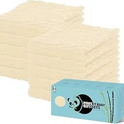 HIPHOP PANDA 10 Pack Muslin Burp Cloths, 20" X10", Ivory-picture-36