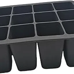 MERISHOPP®12 Cell Seedling Starting Tray Silicone for Garden Workers Black|1 Growing Tray|Home & Garden-picture-25
