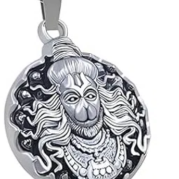 Jewel Loom Style Hindu Lord Bajrangbali Hanuman idol Monkey God Metal Pendant Necklace Chain For Men And Women (Hanuman Ji Pendant)-picture-25