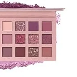ClubBeauty NUDE 18-Color Eyeshadow Palette with 4 Makeup Brushes Set, Pink and Purple Shades, Matte and Shimmer Finish-picture-27