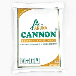aruna cannon Cannon Chemical (Expansive Mortar, Soundless Stone Cracking Powder) for Rock Breaking, Concrete Cutting, Excavating Professional-Grade Stone Cracking Powder 5 kg ((Type 2 (10 ℃ to 25 ℃))-picture-31