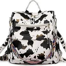 momisy Backpack Purse Women Vintage Multipurpose Rucksack Design handbag and Shoulder Bag PU Leather Travel Daypack Bag Waterproof Ladies Girls College School Bag-picture-32