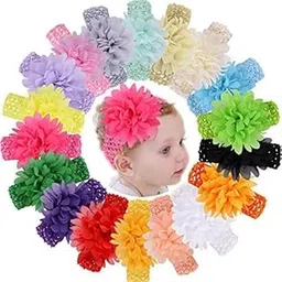Shivashay 12pcs Baby Girls Headbands Chiffon Flower Soft Strecth Hair Band Hair for Baby-picture-16