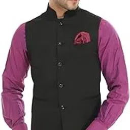 manq Men's Band Collar Slim Fit Formal/Party Waist Coat - 11 Colors-picture-47