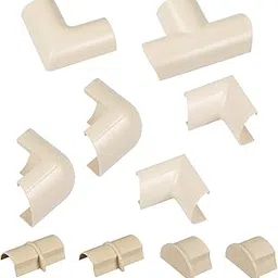 D-Line Cable Raceway Clip-Over Accessories | Join Multiple Channels of D-Line Cord Covers | Coupler and Connector Multipack (Medium (Mini), Beige)-image-24